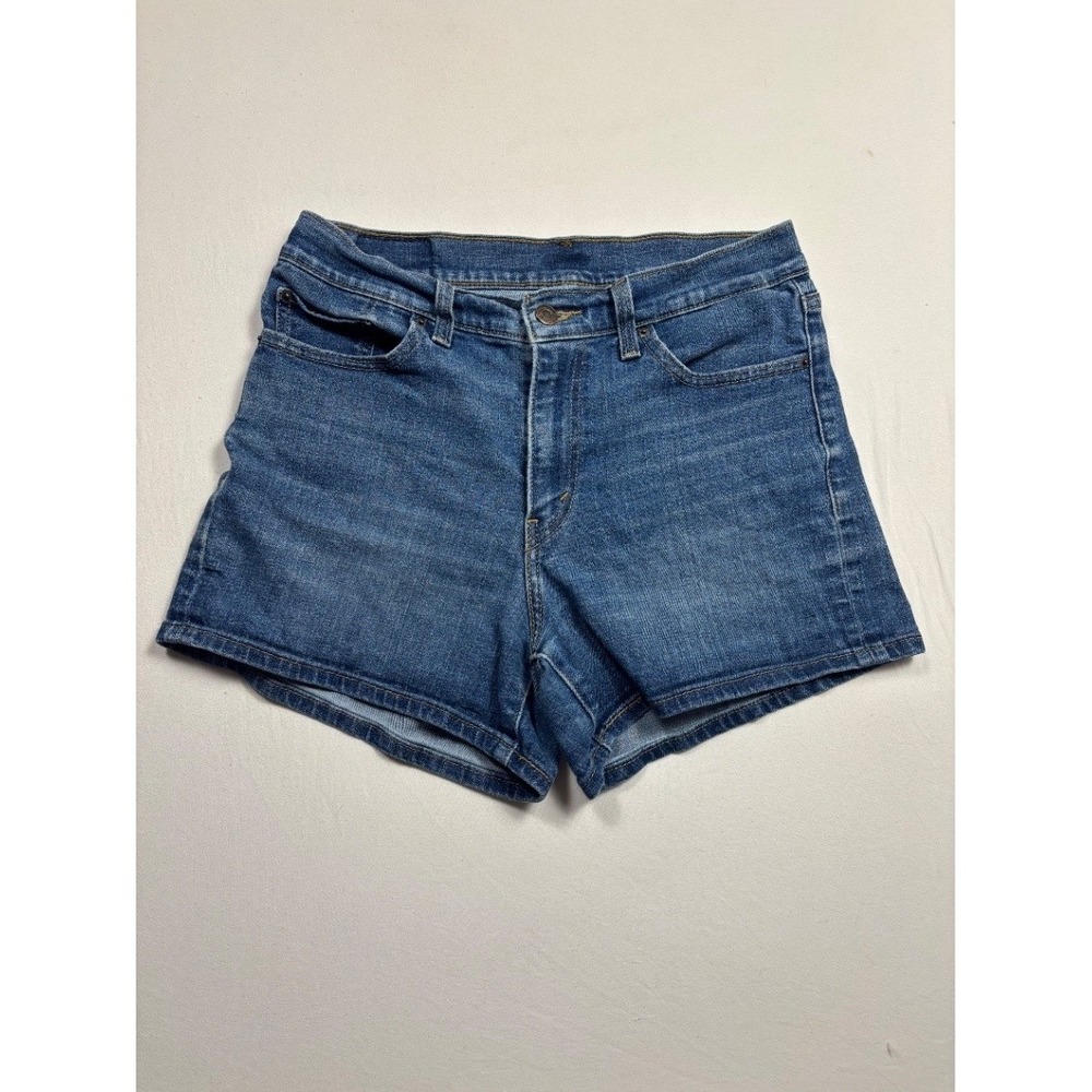 Levi's Women's Denim Bermuda Shorts Blue 5 Pocket Cuffed Hem Size 29